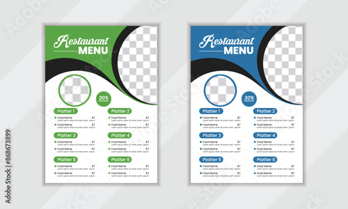 Restaurant menu design template layout clean vactor menu design