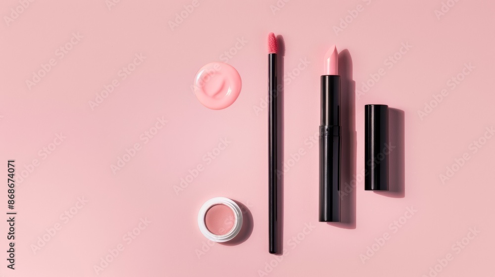 Pink Lip Products on a Pink Background Pink Lip Products on a Pink Background
