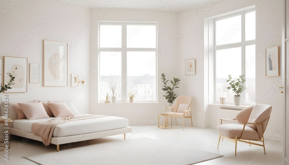 Fototapeta premium Photo interior modern design room 3d illustration