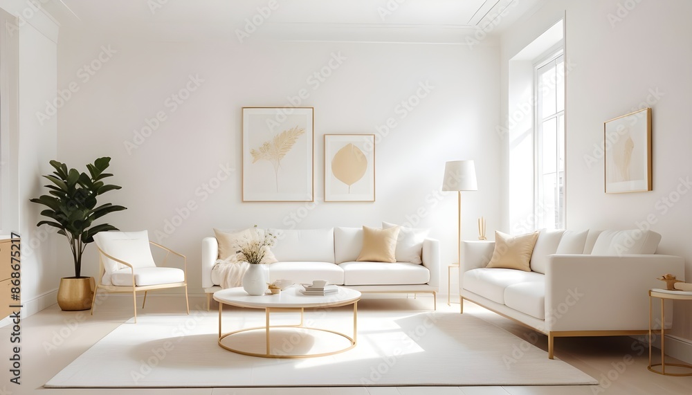 Fototapeta premium Photo interior modern design room 3d illustration