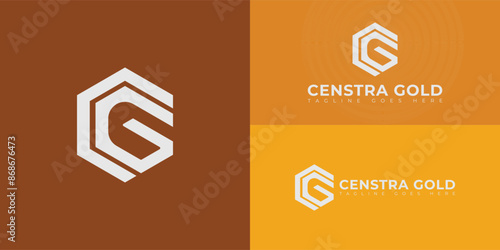 Abstract initial hexagon letters CG or GC logo in white color isolated on multiple background colors. The logo is suitable for the mineral business industry logo vector design illustration inspiration
