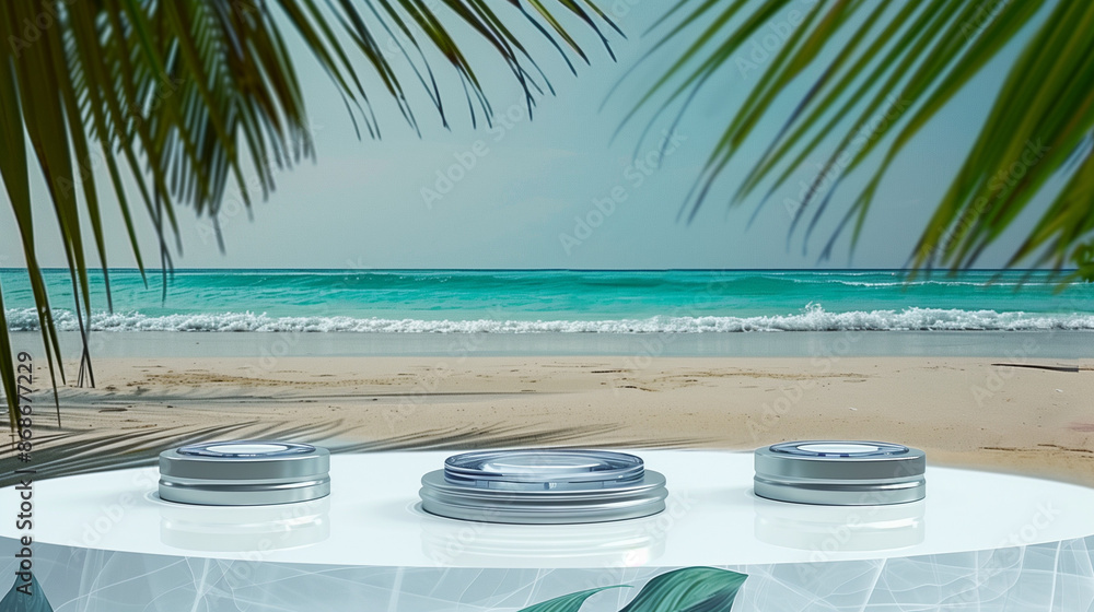 Obraz premium a pedestal on a caribian beach
