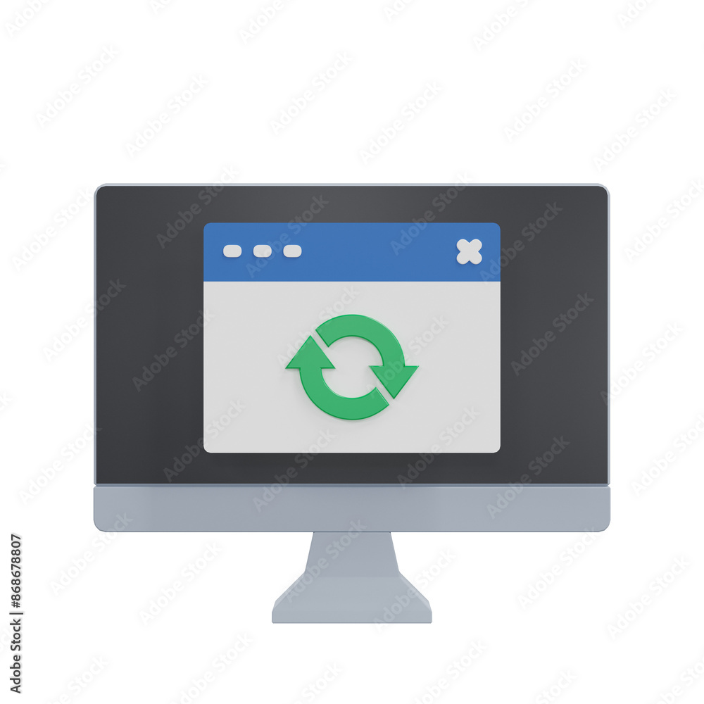 PC Monitor Sync Reload Update Message Green Icon Sign 3d Illustration Dialog Box Screen isolated PNG transparent PC Monitor Sync Reload Update Message Green Icon Sign 3d Illustration Dialog Box Screen isolated PNG transparent