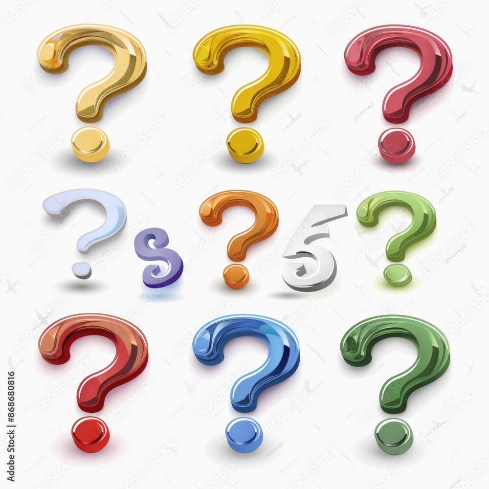 Question mark icon, quiz symbol, interrogation sign, simple rebus silhouette, questions emblem, faq set Question mark icon, quiz symbol, interrogation sign, simple rebus silhouette, questions emblem, faq set
