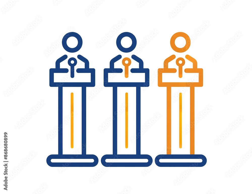 Icon of People Standing on Podiums Simple Vector Line
Icon of People Standing on Podiums Simple Vector Line