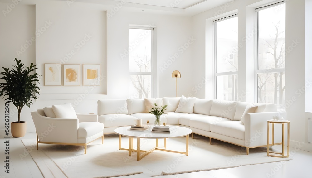 Fototapeta premium Photo interior modern design room 3d illustration