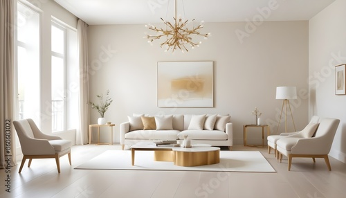 Photo interior modern design room 3d illustration