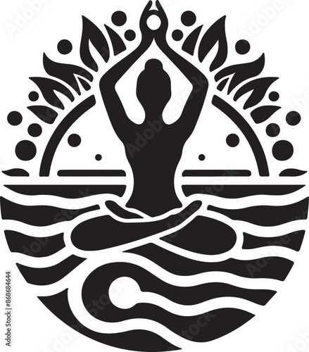 Yoga logo icon art  illustration