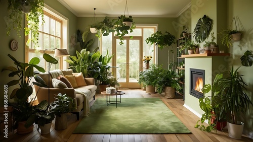 Green living room interior © Kartik