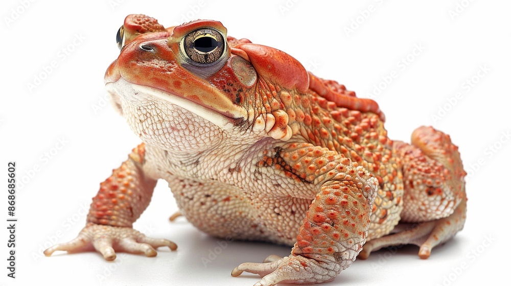 Fototapeta premium White background with a red toad.