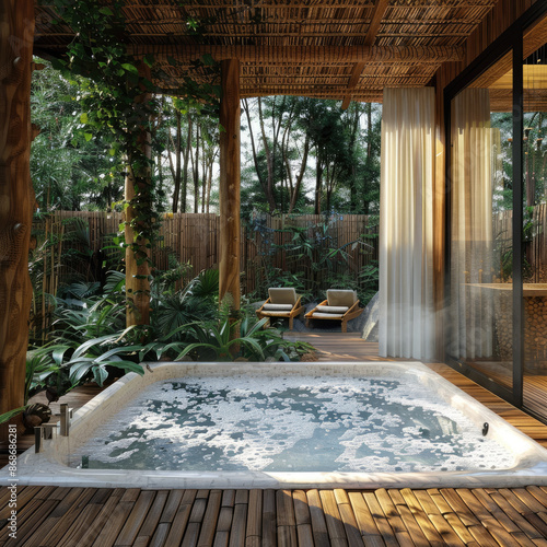 Interior of a spa salon at a spa resort. Illustration for advertising tourist spa tours  vacations  travel  recreation  spa treatments.