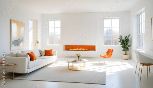 Photo interior modern design room 3d illustration