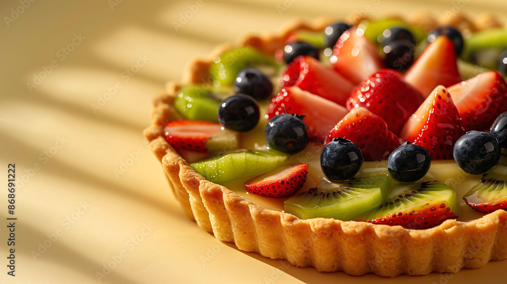 Vibrant Summer Fruit Tart Featuring Strawberries, Blueberries, and Kiwi for a Fresh Dessert Vibrant Summer Fruit Tart Featuring Strawberries, Blueberries, and Kiwi for a Fresh Dessert