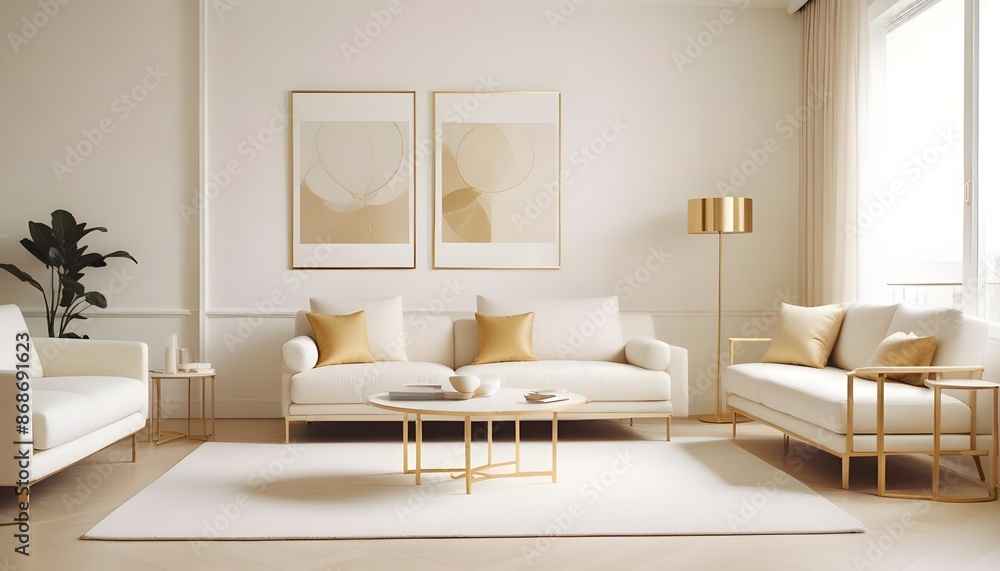 Fototapeta premium Photo interior modern design room 3d illustration