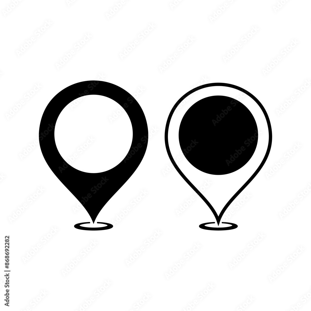 map pin vector icon, location point, location plan map pin vector icon, location point, location plan
