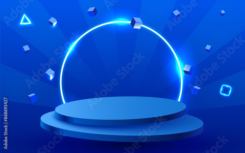Abstract scene background. Product presentation, mock up, show cosmetic product, Podium, stage pedestal or platform. Vector illustration