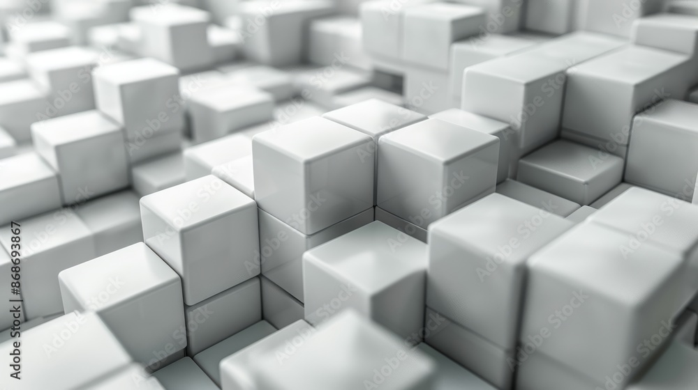 Background wallpaper banner design using random positioned and scaled white cube boxes Background wallpaper banner design using random positioned and scaled white cube boxes