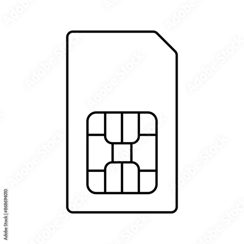 Sim card icon. Chip sign vector illustration.