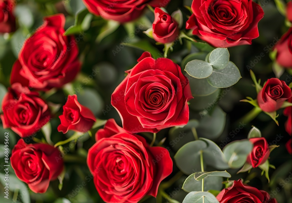 Fototapeta premium Elegant Bouquet of Red Roses for Valentine's Day