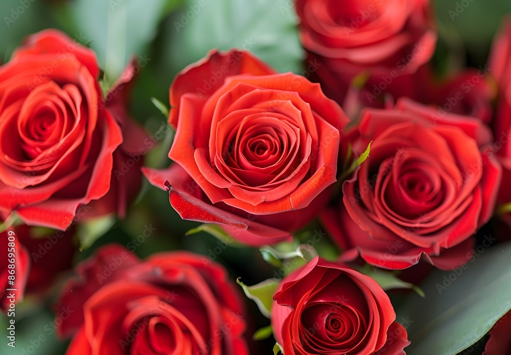 Close-Up Red Roses Bouquet for Valentine's Day Close-Up Red Roses Bouquet for Valentine's Day