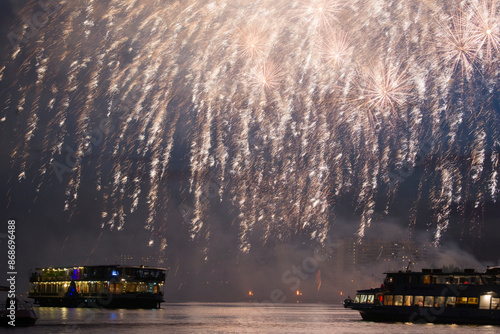 Fireworks fest on Moscow river