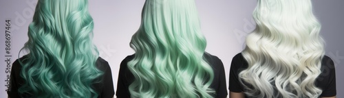 Gentle ombre from mint green to white, fresh and soothing © Premreuthai