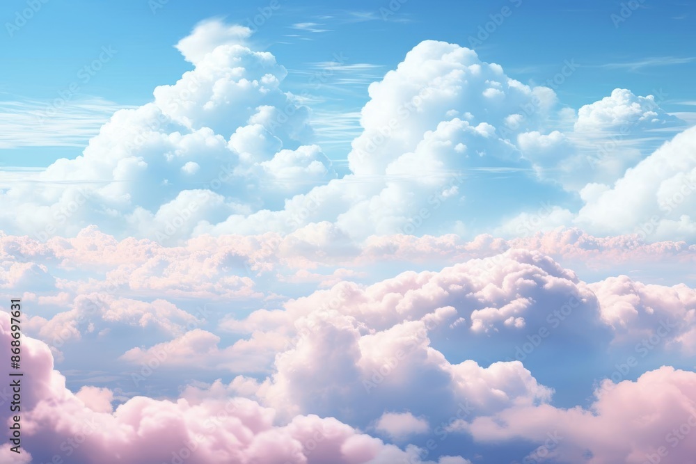 Light airbrushed clouds on a pale blue sky, dreamy and soft for whimsical product themes Light airbrushed clouds on a pale blue sky, dreamy and soft for whimsical product themes