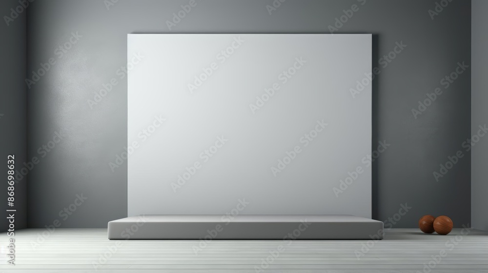 Obraz premium Pure grey background with a centered light source for a clean and neutral presentation