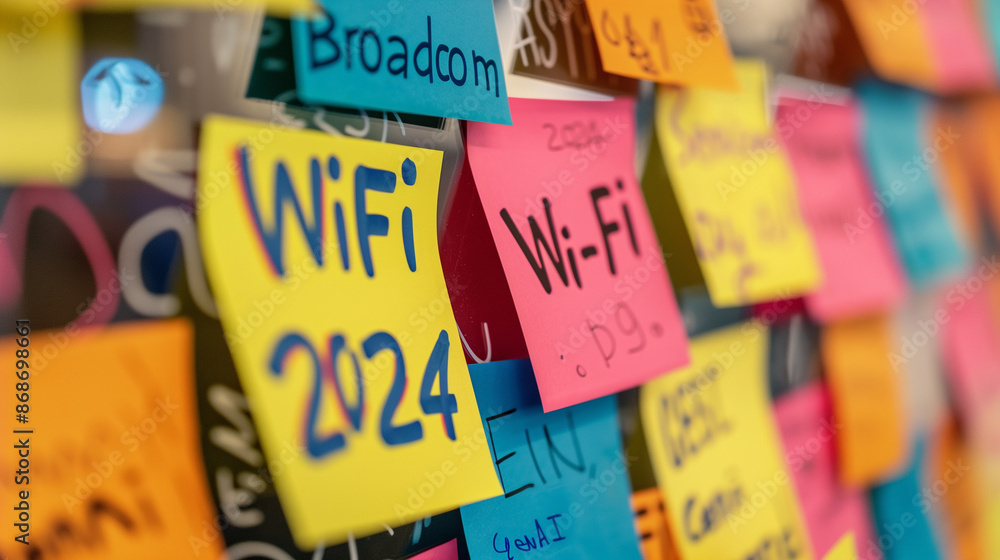 post it papers on the wall with wi-fi password post it papers on the wall with wi-fi password