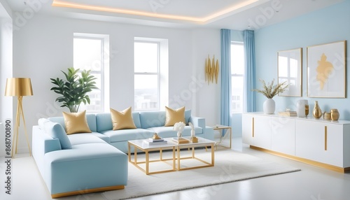 Photo interior modern design room 3d illustration