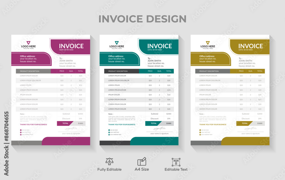 Minimal Corporate Business Invoice design template vector illustration bill form price invoice. Business invoice form template. Minimal Corporate Business Invoice design template vector illustration bill form price invoice. Business invoice form template.