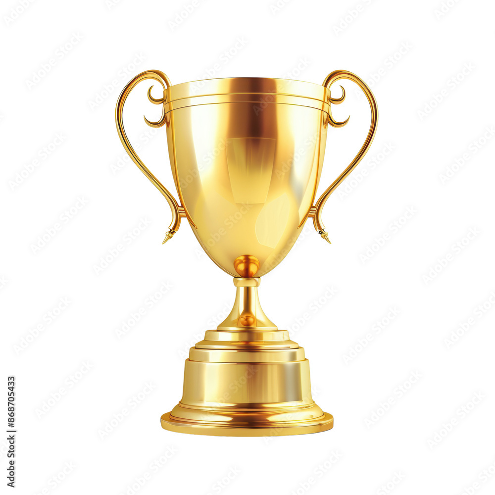 Shiny golden trophy cup symbolizing victory, success, and achievement. Ideal for award ceremonies, competitions, and celebrations. Shiny golden trophy cup symbolizing victory, success, and achievement. Ideal for award ceremonies, competitions, and celebrations.
