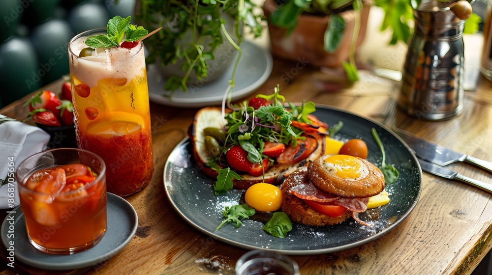 Start your day with a classic English breakfast, paired with a refreshing glass of freshly squeezed juice for a nutritious and energizing morning meal. Start your day with a classic English breakfast, paired with a refreshing glass of freshly squeezed juice for a nutritious and energizing morning meal.
