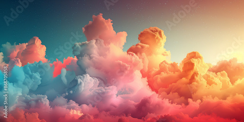 Wallpaper Mural 3D rendering of Cloud computing, network, technology concept Torontodigital.ca