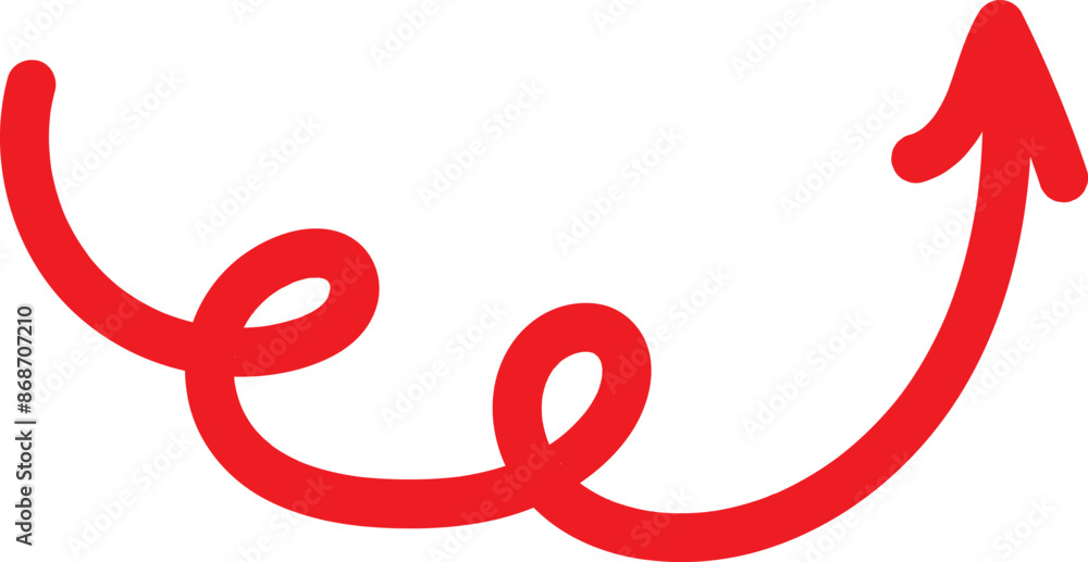 Long black curved arrows. A set of two arrows pointing up left and up right. Trendy black arrows in a flat style. Vector illustration.