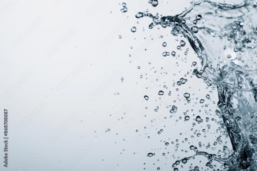 Abstract illustration of water exploding in a sleek, contemporary style with copy space Abstract illustration of water exploding in a sleek, contemporary style with copy space