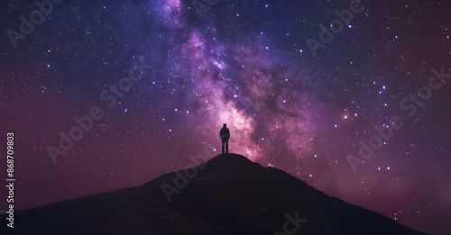 Milky Way Galaxy Night Sky With Silhouette