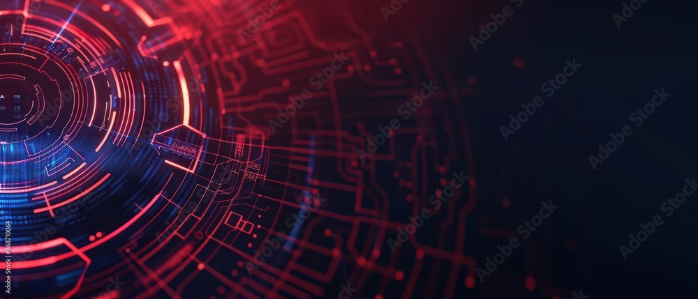 Conceptual minimal banner featuring a cyber business breakdown with clean, dynamic components with copy space Conceptual minimal banner featuring a cyber business breakdown with clean, dynamic components with copy space