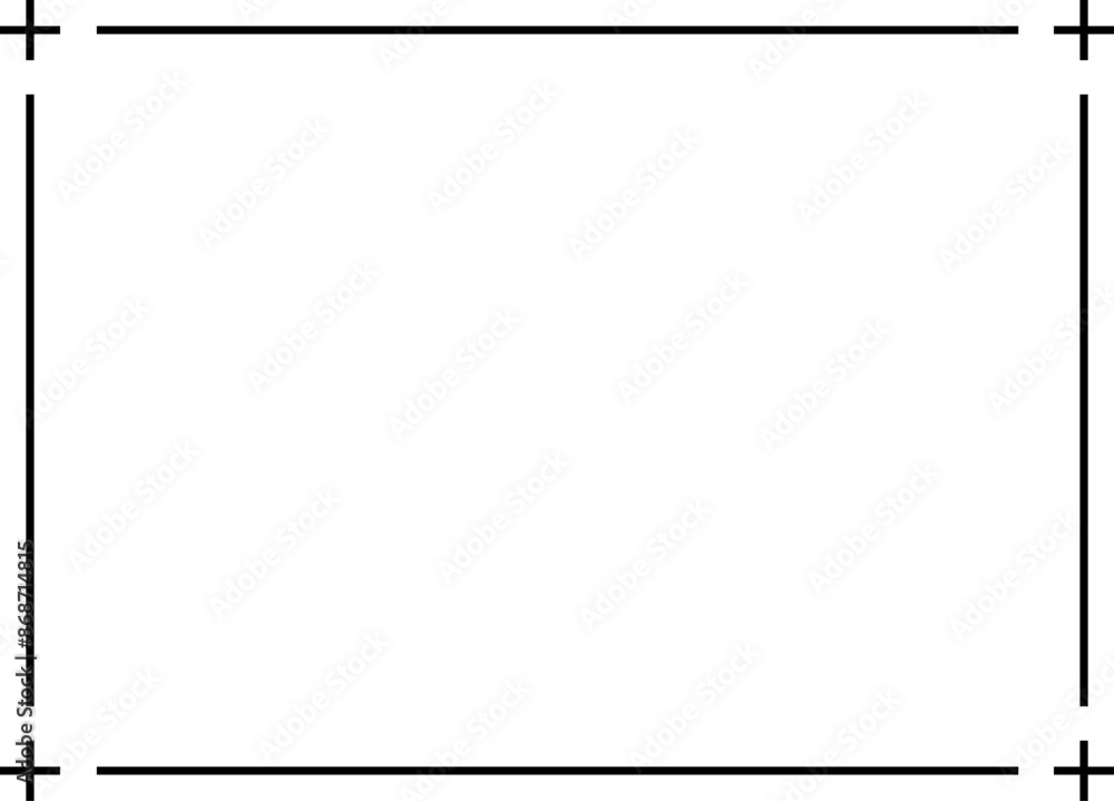 Obraz premium Monochrome simple horizontal frame set vector.