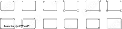 Monochrome simple horizontal frame set vector.