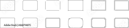 Monochrome simple horizontal frame set vector.