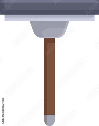 Illustration of a window cleaning squeegee with a wooden handle, ideal for cleaning windows and other smooth surfaces