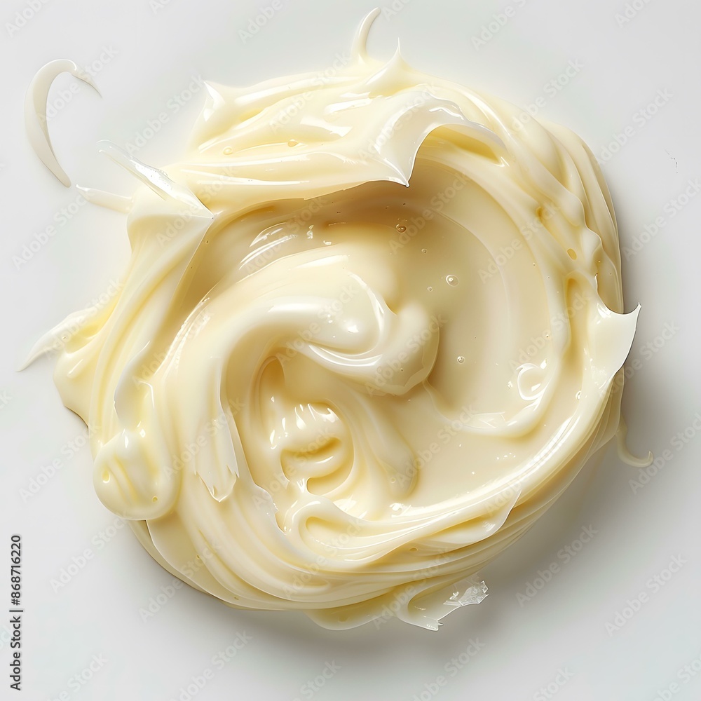 Close-up of a white creamy substance Close-up of a white creamy substance