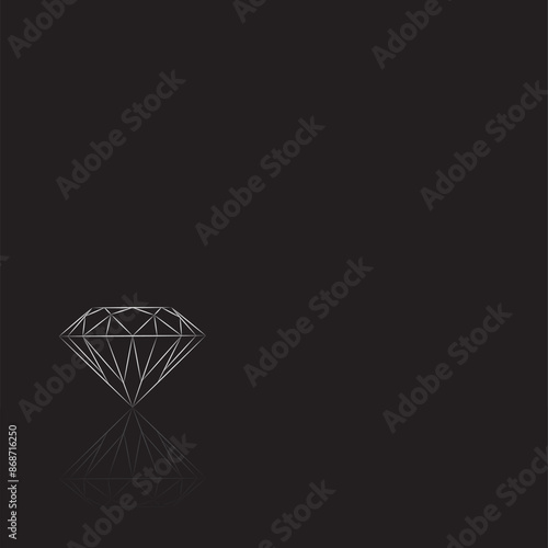 white abstract diamond on black background