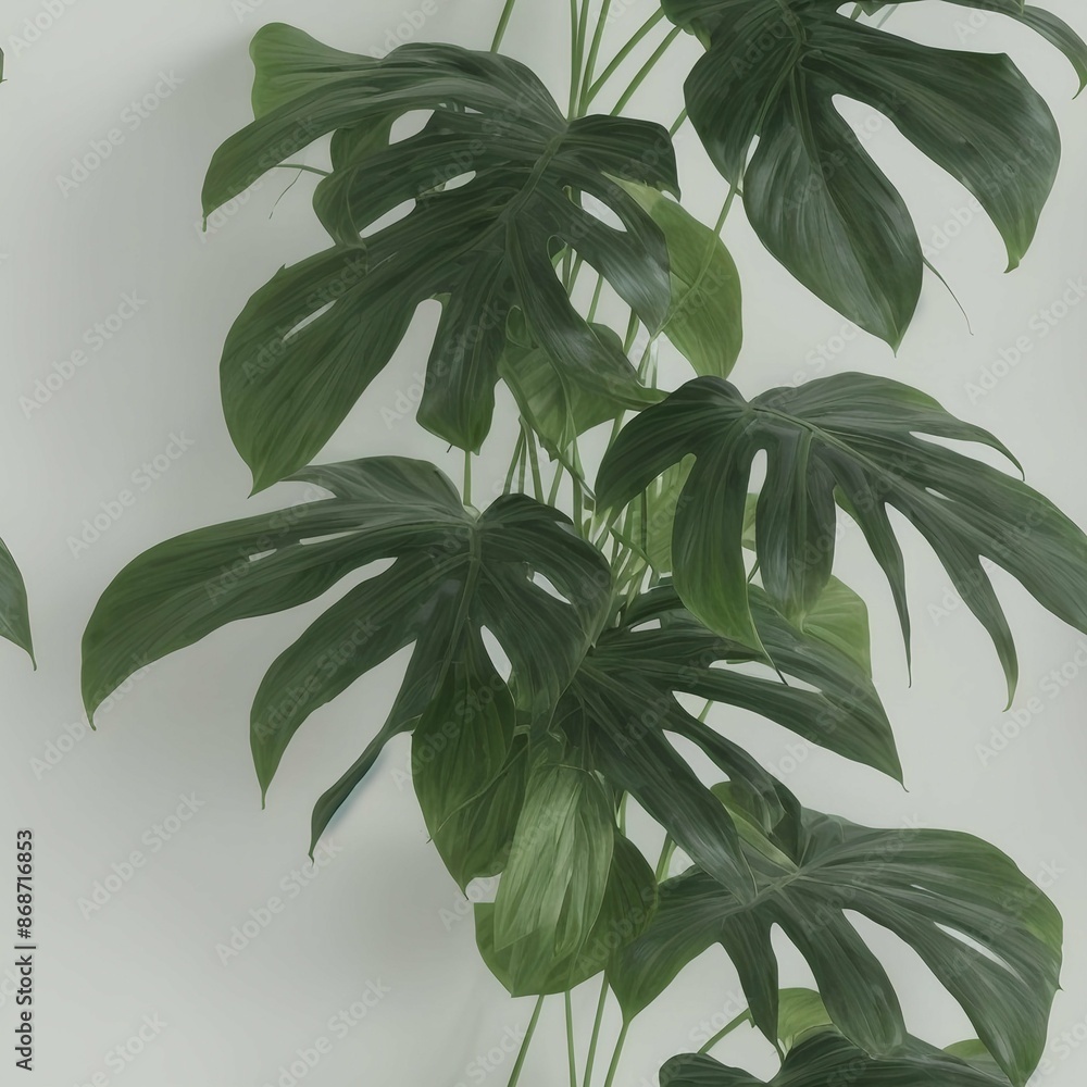 Green leave and Cream background Green leave and Cream background