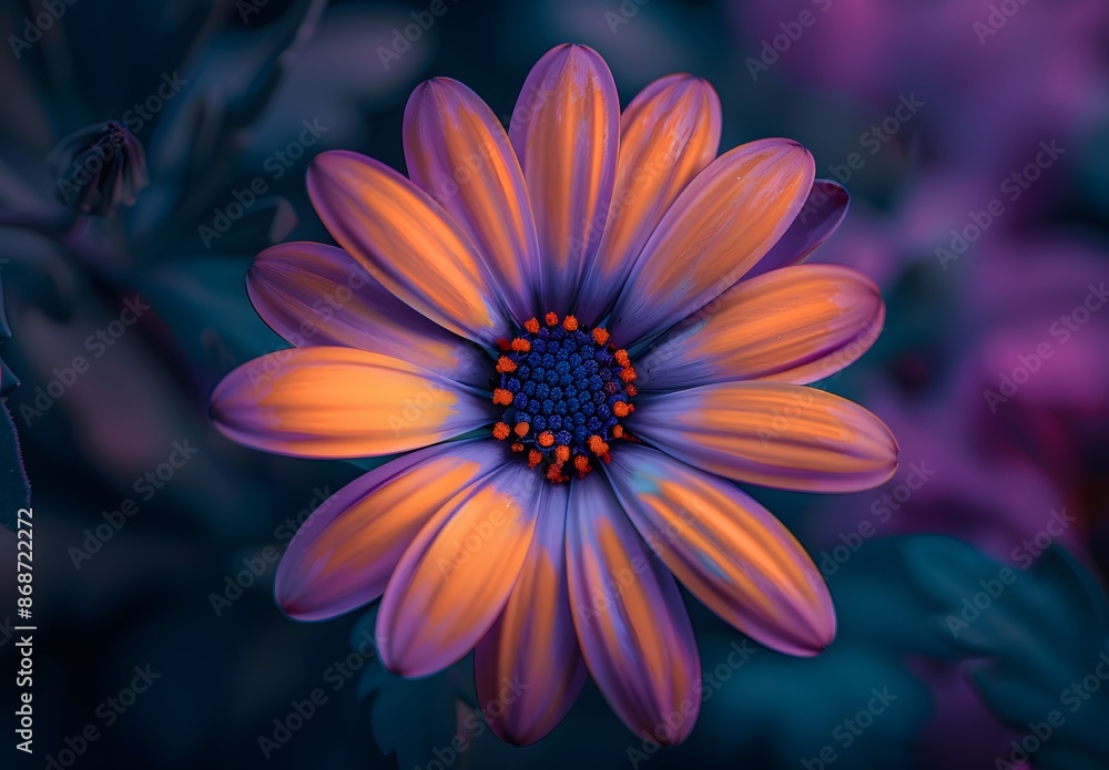 Close-Up Macro Photography of Orange and Purple Daisy Flower Close-Up Macro Photography of Orange and Purple Daisy Flower