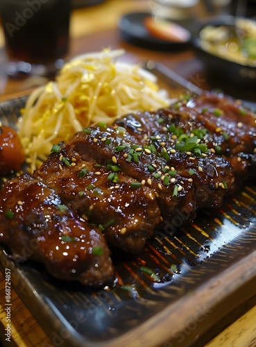 korean bbq beef plate photo