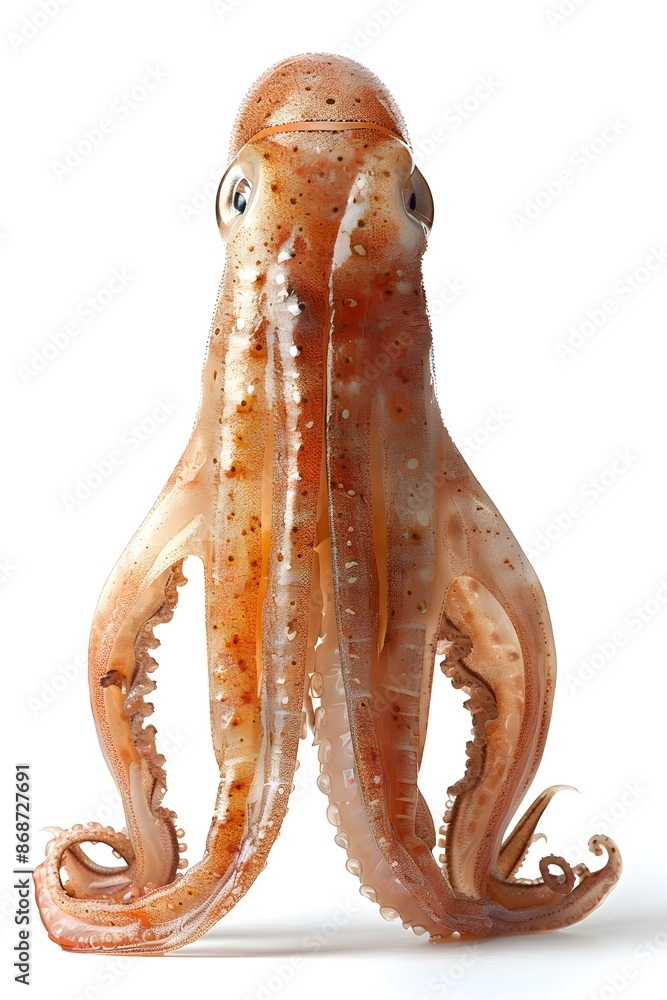 Fototapeta premium Fresh Squid on White Background