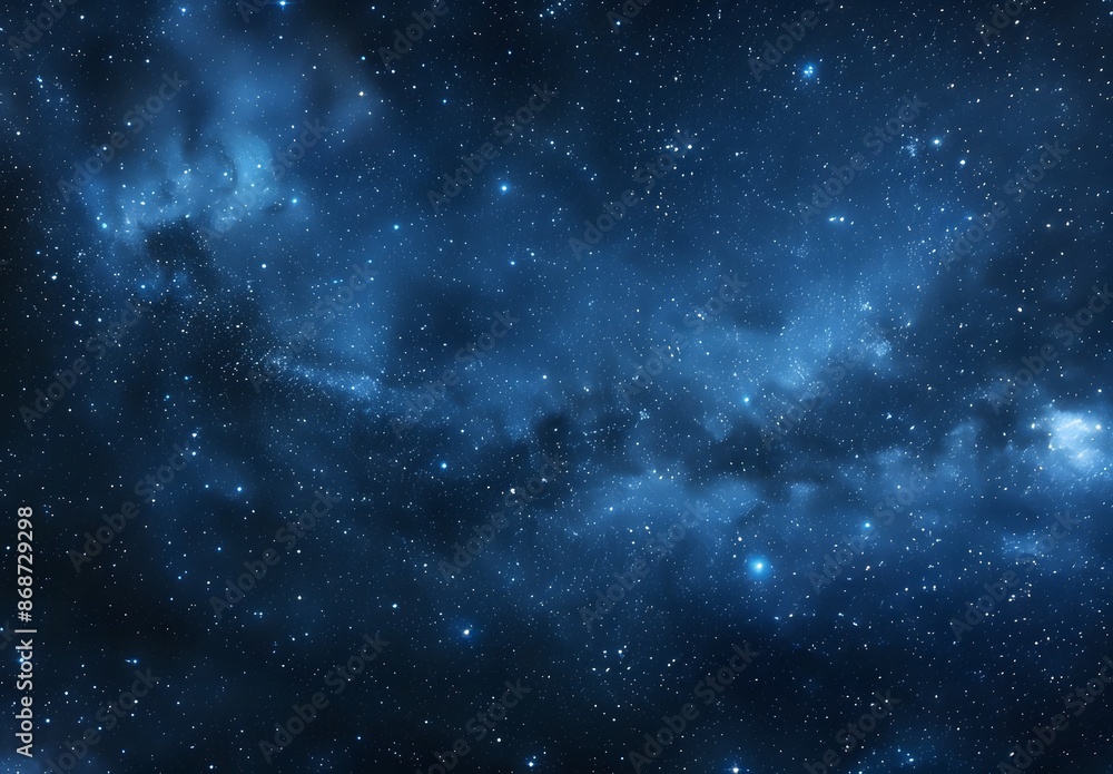 Naklejka premium Dark Blue Starry Night Sky With Milky Way