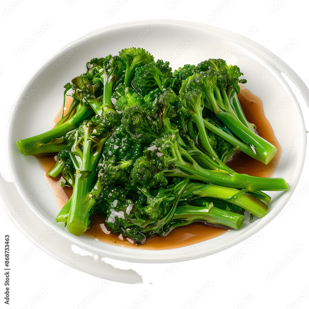Steamed Broccoli with Soy Sauce and Garlic on White Plate
Steamed Broccoli with Soy Sauce and Garlic on White Plate
